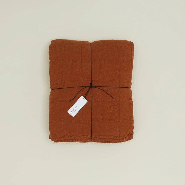Simple Linen Quilt - Hawkins New York Bedding + Pillows - Terracotta - Queen - HORNE