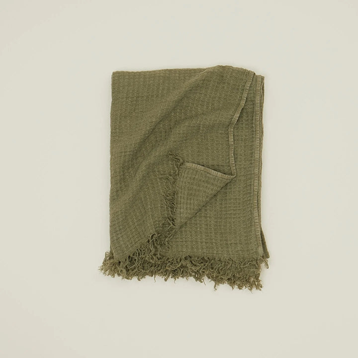 Simple Linen Throws - Hawkins New York Blankets + Throws + Pillows - Olive - HORNE