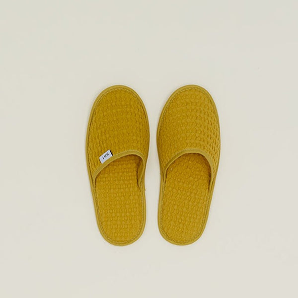 SIMPLE WAFFLE SLIPPERS - MUSTARD - Small - Mustard by Hawkins New York