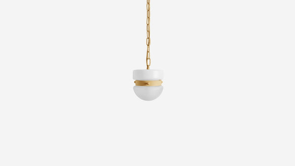 Slab Hemisphere Pendant Small - Workstead - Ceiling Lights - Straw - 24" OAH - HORNE