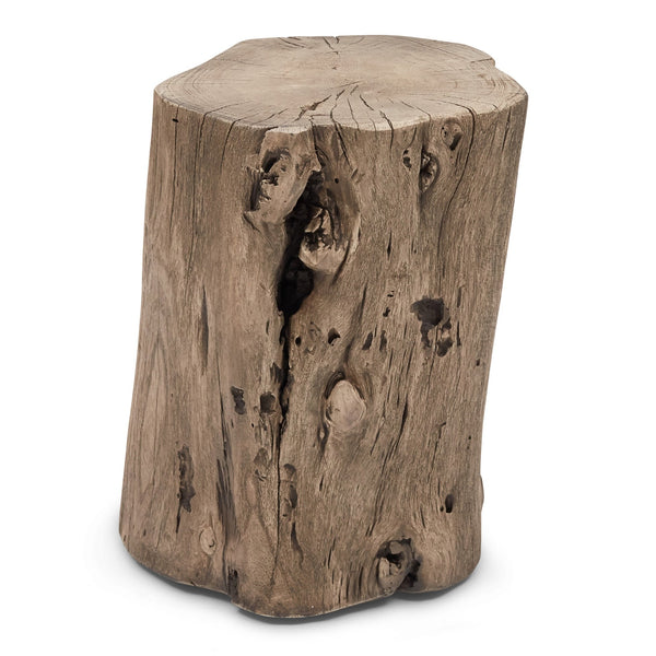 Solid Wood Stump - Urbia Stools + Benches + Ottomans - Sandblasted Grey - HORNE