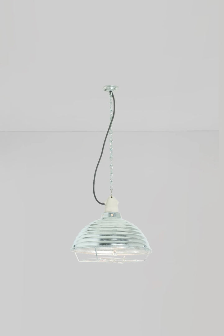 Spun Ripple with Suspension Lampholder - Davey Lighting Pendants - Galvanised Silver - HORNE