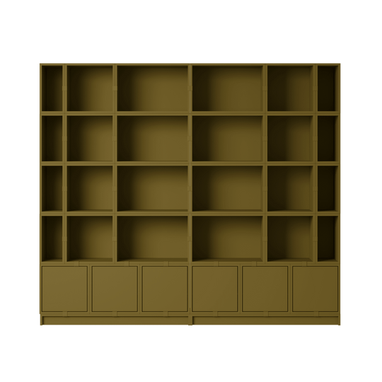 Stacked Storage System - Bookcase - Con 1 - Muuto Shelving - Brown Green - HORNE