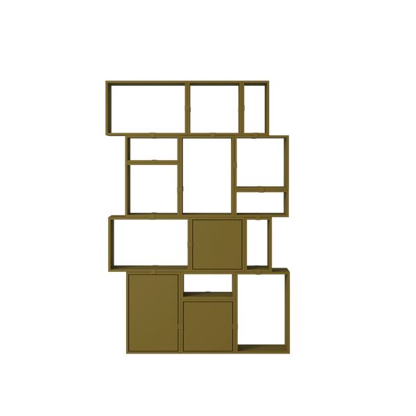Stacked Storage System - Bookcase - Con 2 - Muuto Shelving - Brown Green - HORNE