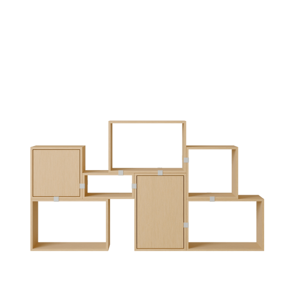 Stacked Storage System - Bookcase - Con 6 - Muuto Shelving - Oak - HORNE