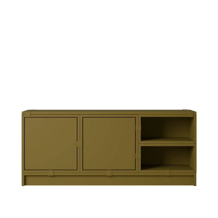 Stacked Storage System - Hallway Storage - Con 2 - Muuto Shelving - Brown Green - HORNE