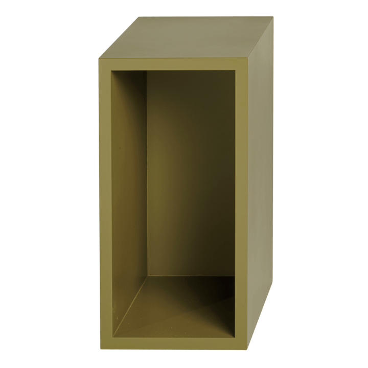 Stacked Storage System - Muuto Shelving - Small w/ Backboard - Brown Green - HORNE
