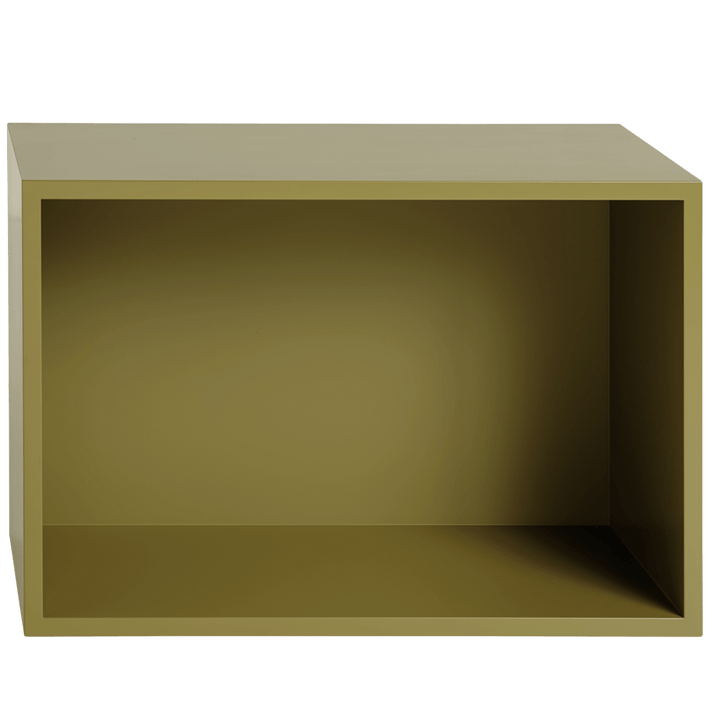 Stacked Storage System - Muuto Shelving - Medium w/ Backboard - Brown Green - HORNE