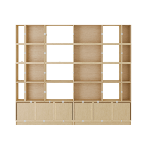 Stacked Storage System - Office Storage - Con 1 - Muuto Shelving - Oak - HORNE