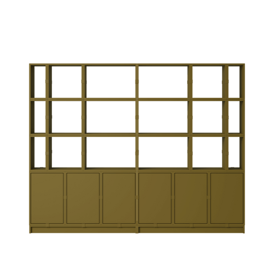 Stacked Storage System - Office Storage - Con 2 - Muuto Shelving - Brown Green - HORNE