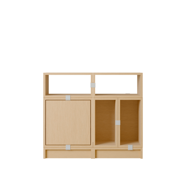 Stacked Storage System - Office Storage - Con 5 - Muuto Shelving - Oak - HORNE