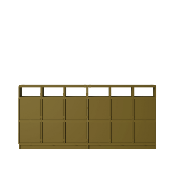 Stacked Storage System - Sideboard - Con 1 - Muuto Sideboards + Cabinets - Brown Green - HORNE