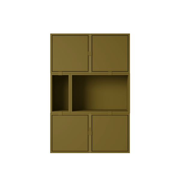 Stacked Storage System - Sideboard - Con 4 - Muuto Sideboards + Cabinets - Brown Green - HORNE