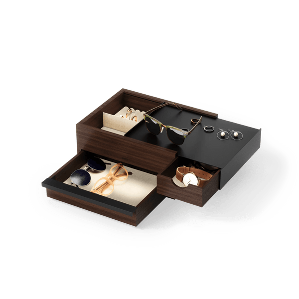 Stowit Storage Box - Umbra Storage + Organization - Black-Walnut - HORNE