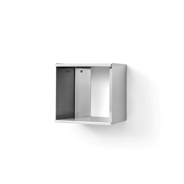 Taper Cube Box 34 x 35 - Form + Refine Shelving - Stainless Steel Brushed - HORNE