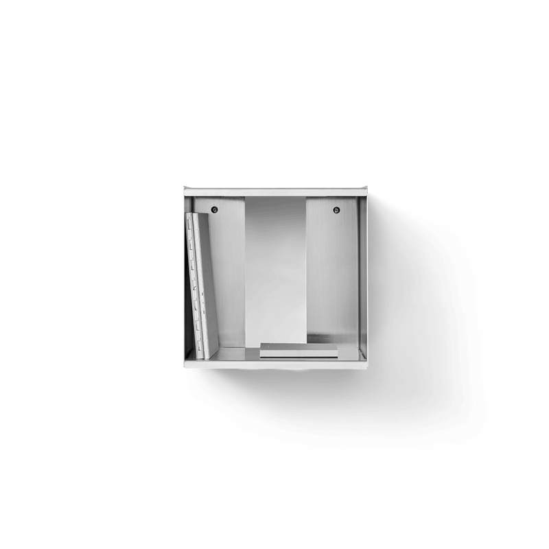 Taper Cube Box 34 x 35 - Form + Refine Shelving - Stainless Steel Brushed - HORNE