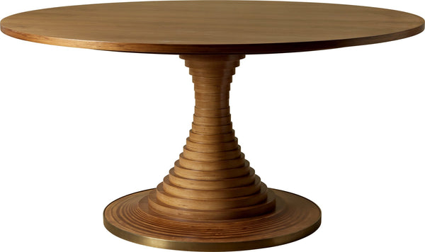 Tavolo a Dischi Dining Table - Round - Gubi Dining Tables - American Walnut High Gloss Lacquered Base - American Walnut High Gloss Lacquered - HORNE