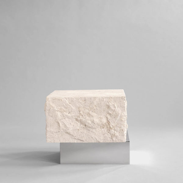 Temple Coffee Table - 101 Copenhagen Coffee Tables - Low - Chrome / Limestone - HORNE