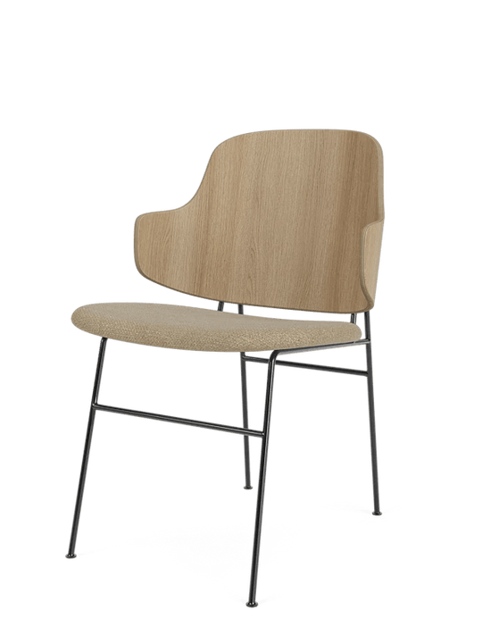 The Penguin Dining Chair - Seat Upholstered - Audo Copenhagen Chairs - Natural Oak - Audo Bouclé 02 - HORNE