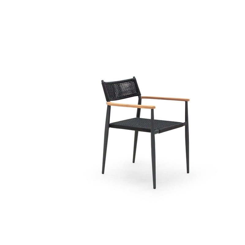 Togo Arm Chair - BETACO Chairs - Black Rope / Black Aluminum - HORNE