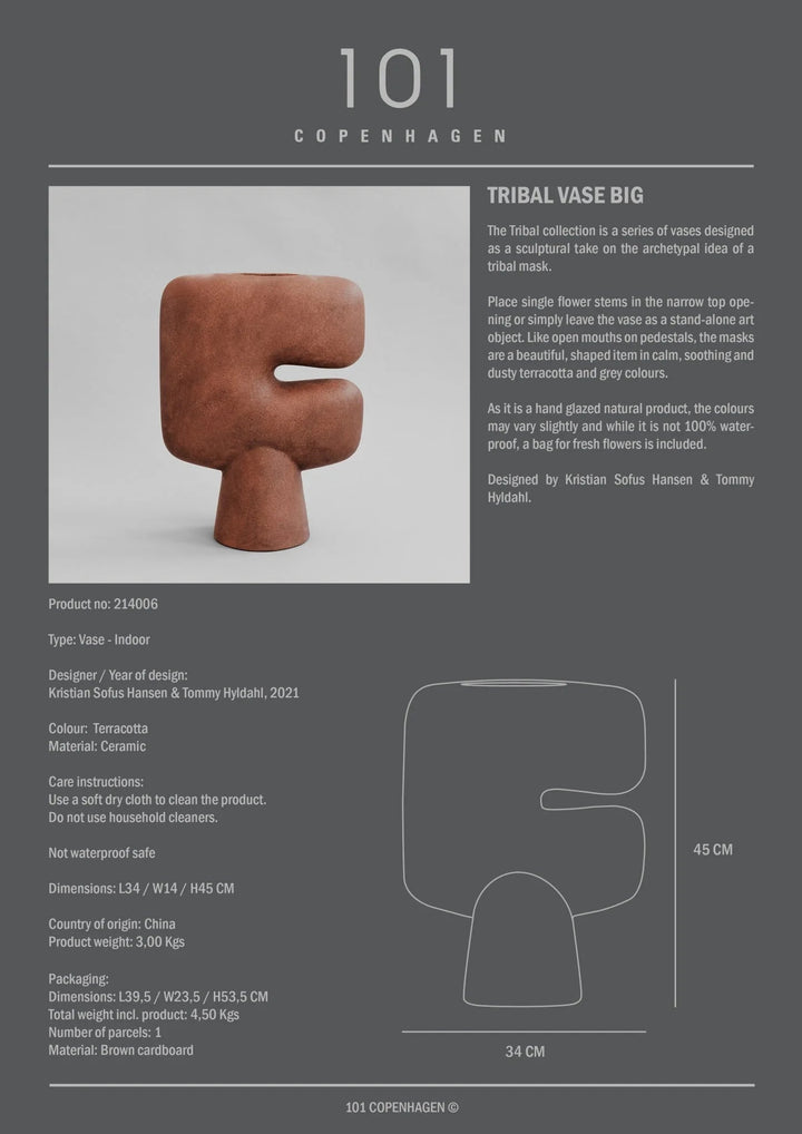 Tribal Vase - 101 Copenhagen Vases - Mini - Sand - HORNE