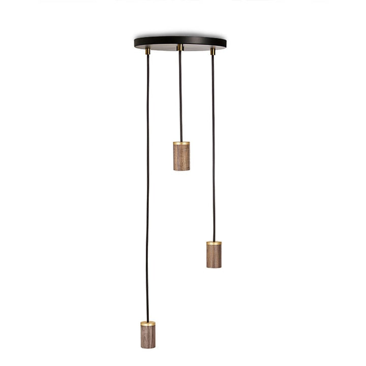 Triple Pendant - Tala - Black - Walnut - No Bulb - HORNE