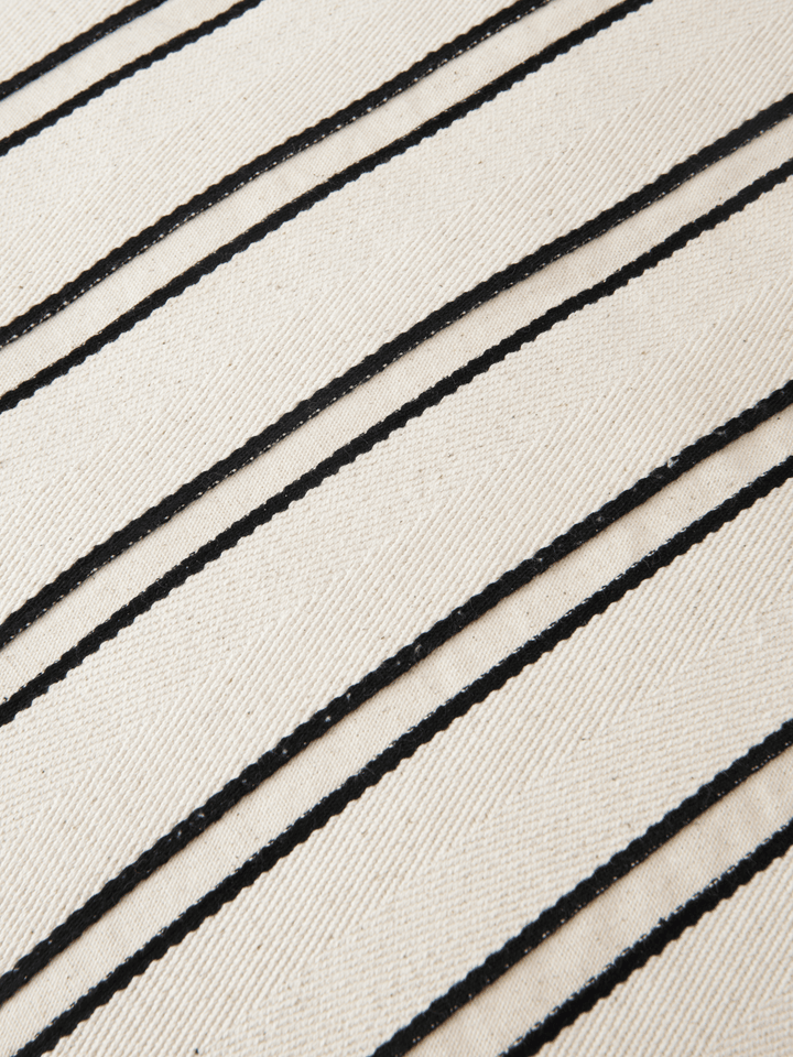Twill Cushion - Rectangular - Ferm Living Bedding + Pillows - Off - white/Black - HORNE