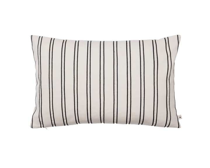 Twill Cushion - Rectangular - Ferm Living Bedding + Pillows - Off - white/Black - HORNE