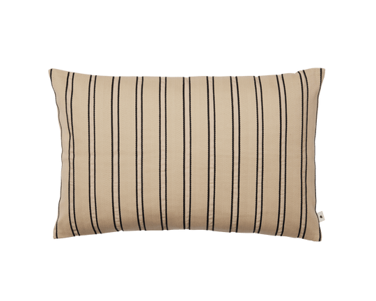 Twill Cushion - Rectangular - Ferm Living Bedding + Pillows - Cashmere/Black - HORNE