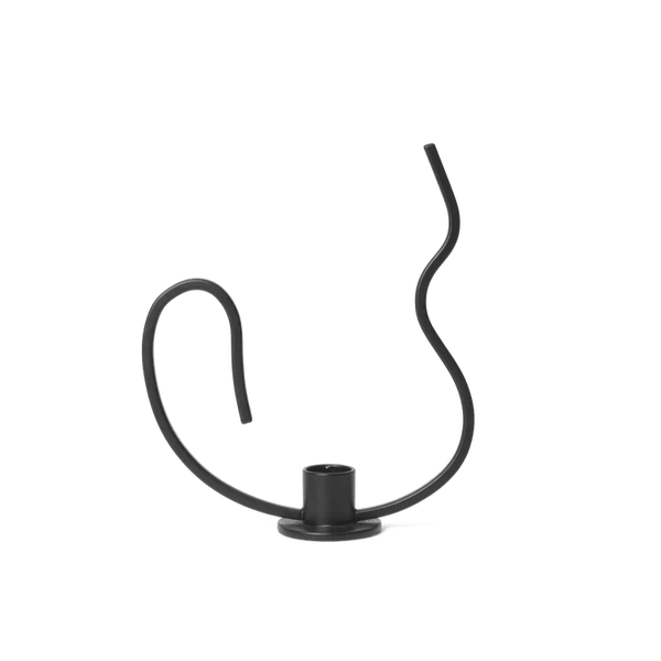 Valse Candle Holder - Ferm Living - Candle Holders - Black - Low - HORNE