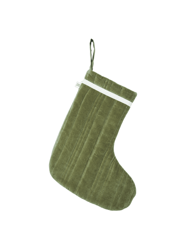 Vari Quilted Christmas Stocking - Velvet - Ferm Living Art + Objects - Khaki - HORNE