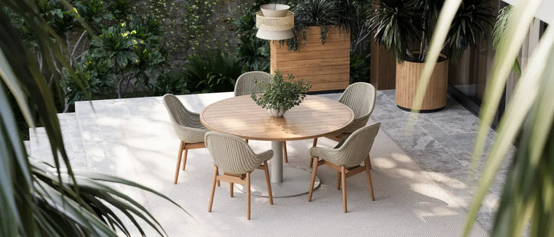 Venice Dining Table - BETACO Tables + Desks - Black Alu / Teak - HORNE