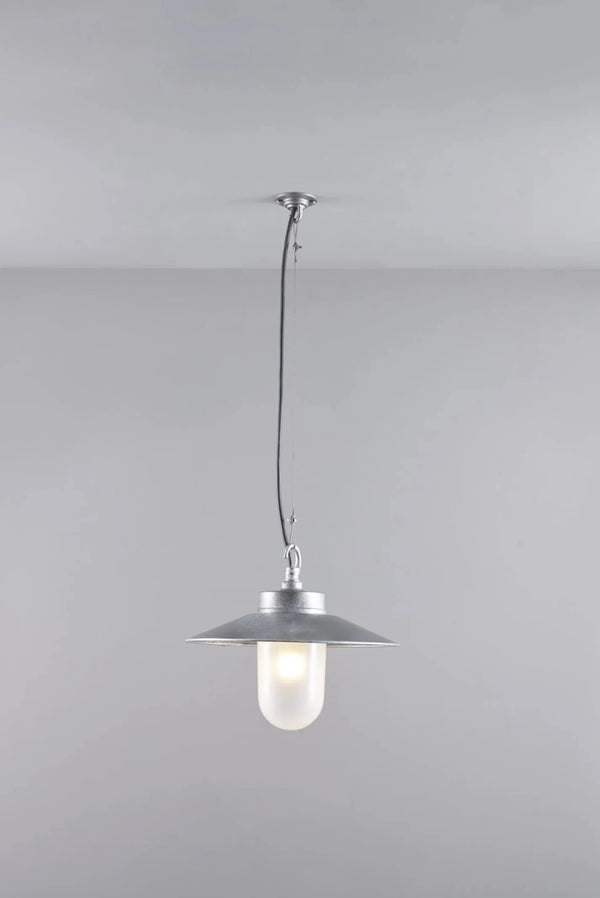 Well Glass Pendant With Visor - 7680 - Davey Lighting Pendants - Frosted - HORNE