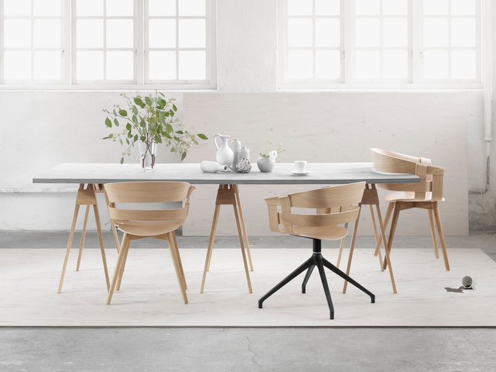 Wick Chair With Swivel Legs - Design House Stockholm Chairs - Oak/grey - HORNE