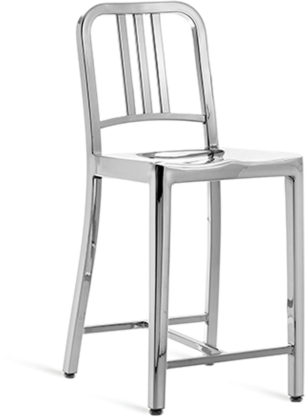 1006 Navy Counter Stool - Emeco - Stools + Benches + Ottomans - Polished - HORNE
