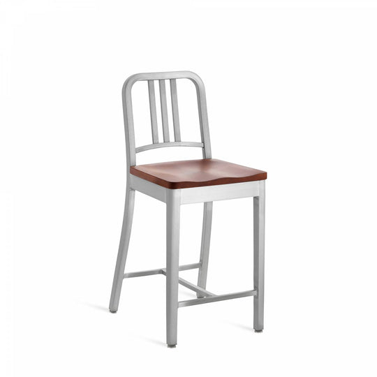1104 Navy Counter Stool - Emeco - Stools + Benches + Ottomans - Brushed - Cherry - HORNE