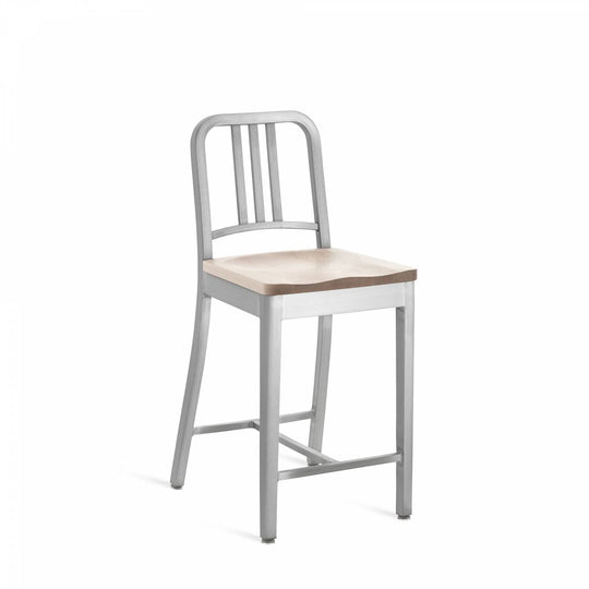 1104 Navy Counter Stool - Emeco - Stools + Benches + Ottomans - Brushed - Cherry - HORNE