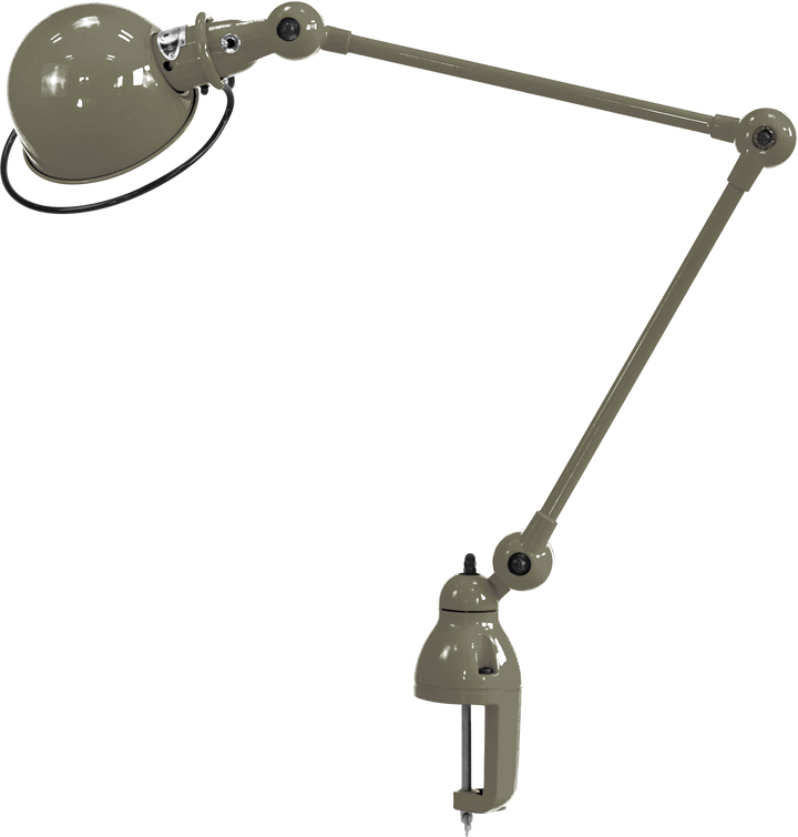Loft Desk Clamp Lamp - D4040 - Jielde - Table + Task - Glossy - Khaki - RAL7002 - HORNE