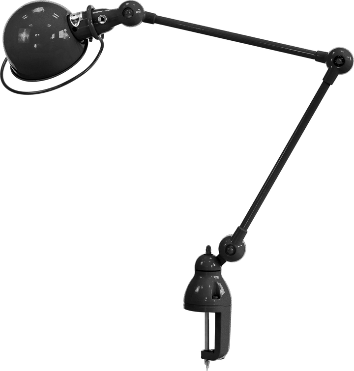 Loft Desk Clamp Lamp - D4040 - Jielde - Table + Task - Glossy - Hammered Black - HORNE