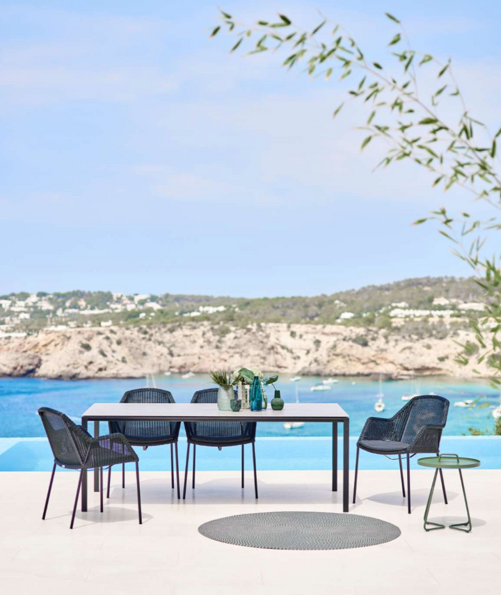 Pure Table - Cane Line - Outdoor Furniture - Light Grey - Concrete Grey Ceramic - HORNE