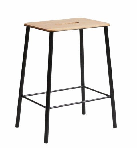 Adam Stool - Frama - Stools + Benches + Ottomans - Short - 19.7" - Oak/Black - HORNE