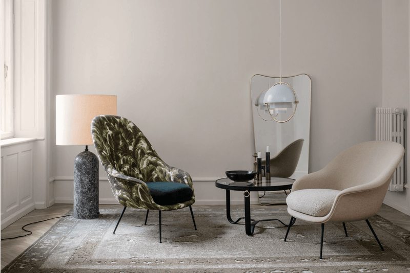 Adnet Coffee Table - 70cm - Gubi - Tables + Desks - Black Leather - HORNE