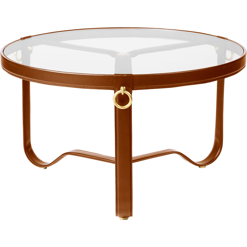 Adnet Coffee Table - 70cm - Gubi - Tables + Desks - Black Leather - HORNE