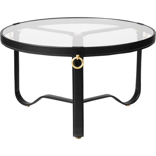 Adnet Coffee Table - 70cm - Gubi - Tables + Desks - Black Leather - HORNE