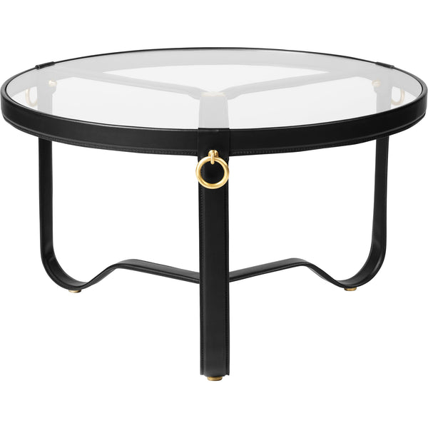 Adnet Coffee Table - 70cm - Gubi - Tables + Desks - Black Leather - HORNE