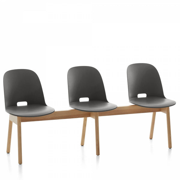 Alfi 3 - Seat High Back Bench - Emeco - Stools + Benches + Ottomans - Dark Grey - Ash - HORNE