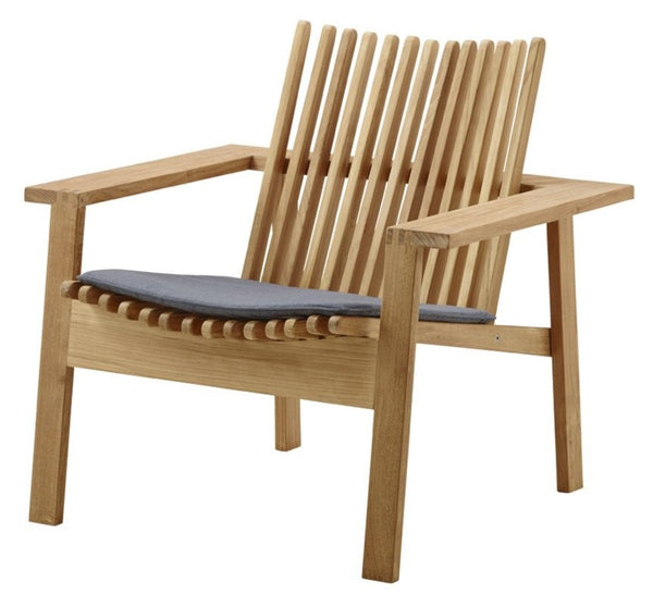 Amaze Teak Lounge Chair - Cane Line - Outdoor Furniture - Add QuickDry Grey Cushion - HORNE