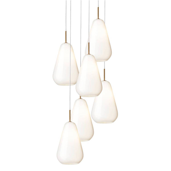 Anoli 6 Chandelier - Nuura - Chandeliers - Nordic Gold/Opal White - HORNE