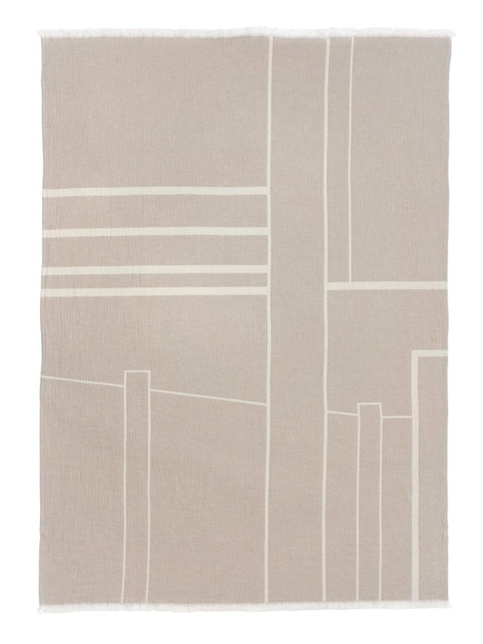 Architecture Throw - Cotton - Kristina Dam - Blankets + Throws + Pillows - Beige - HORNE