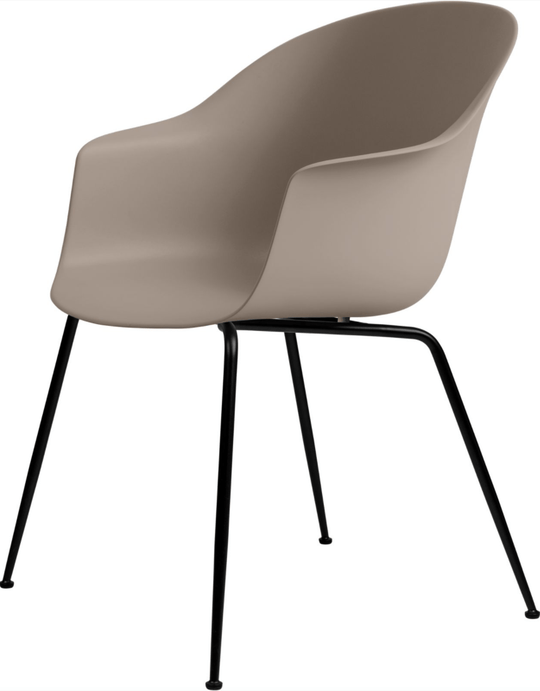 Bat Dining Armchair - Black Matte Base - Gubi - Chairs - New Beige - HORNE